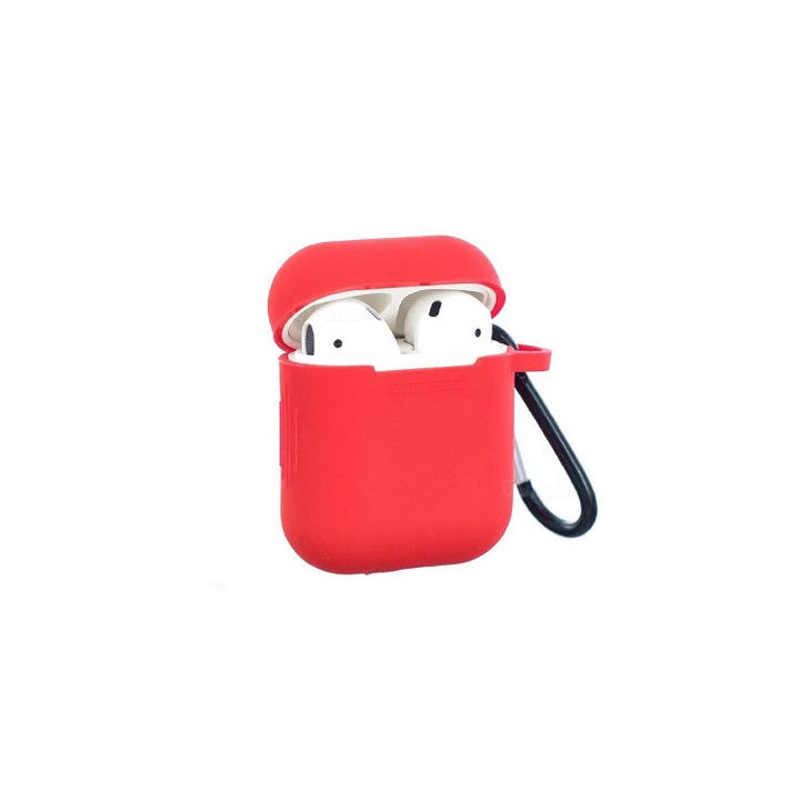 Apple Airpods fejhallgató tok, szilikon, piros
