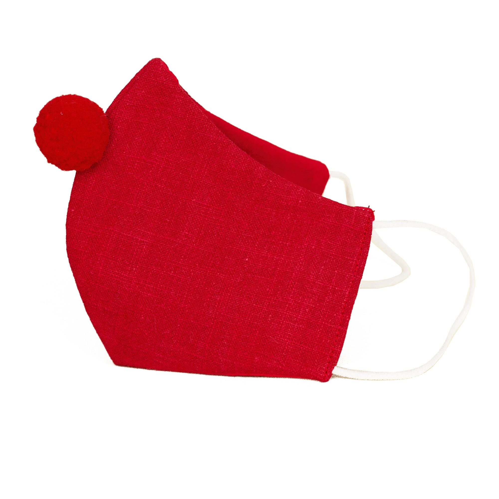 Set 4 Masti protectie fata FAMILY, RUDOLF, reutilizabile, bumbac si in, 3 straturi, anatomice, cu elastic, copii si adulti, tematica Craciun