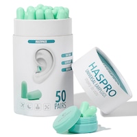 Set 50 dopuri de urechi, Haspro, Tube 50, pentru somn,bricolaj, anularea zgomotului, SNR 38dB, Mint