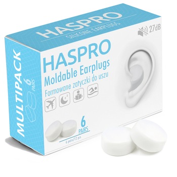 Set 12 dopuri de urechi, Haspro, Mold 6P, Silicon, Reutilizabil, Hipoalergic, Alb Set 12 dopuri de urechi, Haspro, Mold 6P, Silicon, Reutilizabil, Hipoalergic, Alb