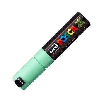 Marker UNI PC-8K Posca 8.0 mm, varf tesit, verde deschis Marker UNI PC-8K Posca 8.0 mm, varf tesit, verde deschis