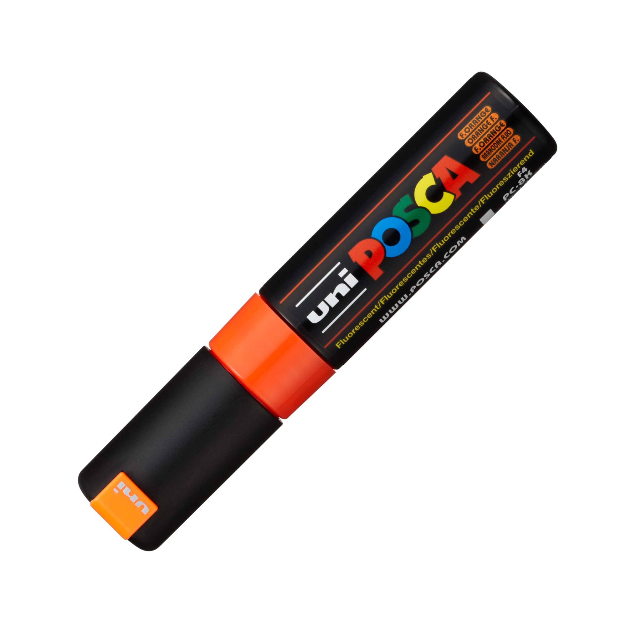 Marker UNI PC-8K Posca 8.0 mm, varf tesit, portocaliu fluorescent