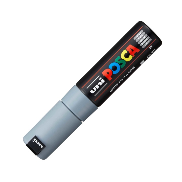 Маркер UNI PC-8K Posca 8.0 мм, скосен връх, сив