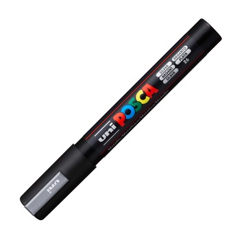 Marker UNI PC-5M Posca 18-25 mm, argintiu Marker UNI PC-5M Posca 18-25 mm, argintiu