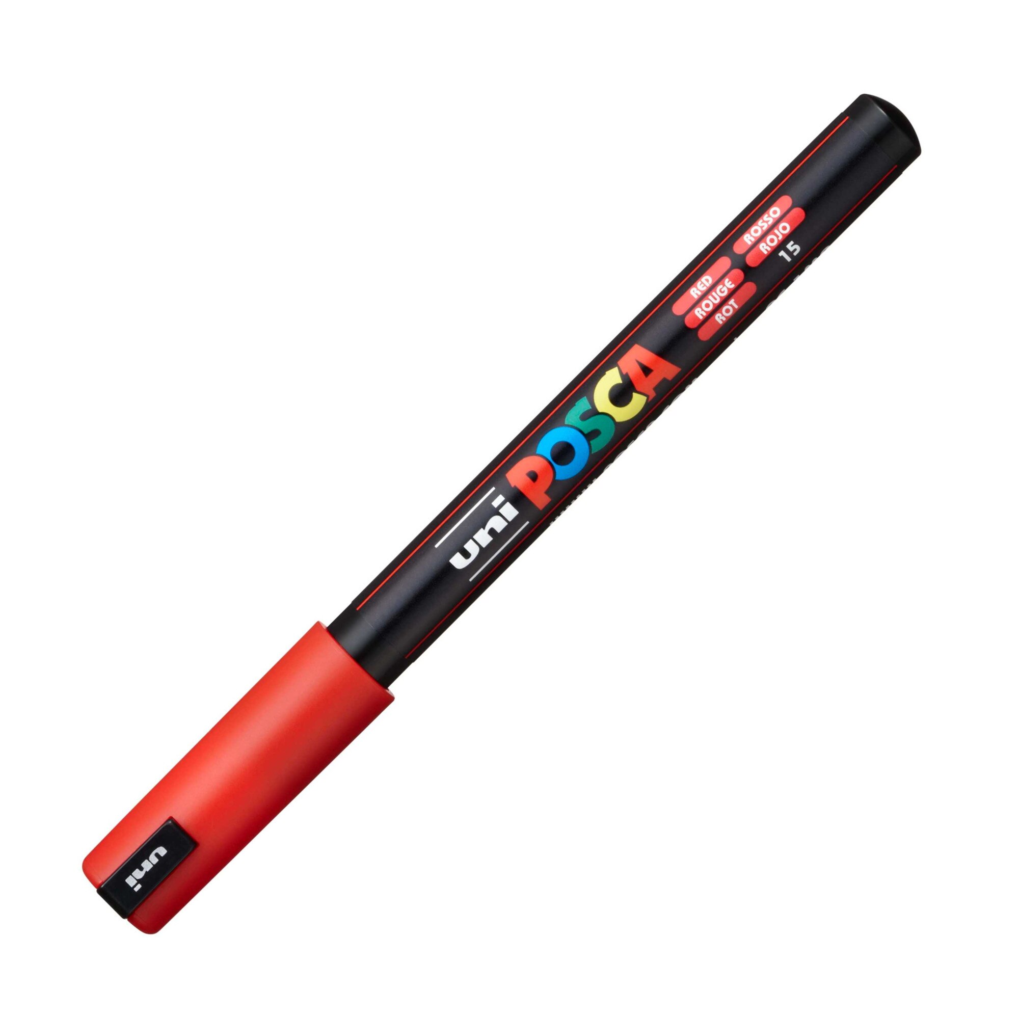 Marker UNI PC-1MR Posca 0.7 mm, varf fin metalic, rosu