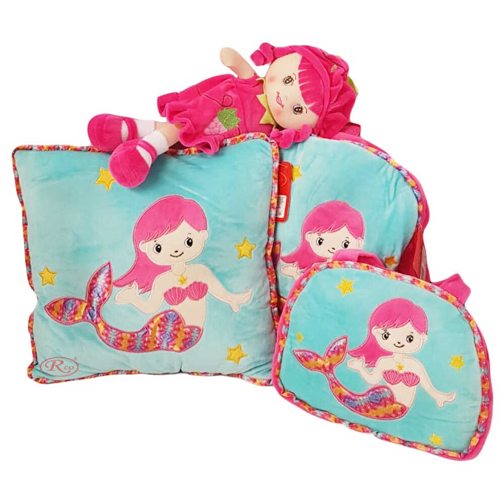 Set pernuta+ghiozdanel+gentuta si papusica, roz, WJPAK02 RCO®