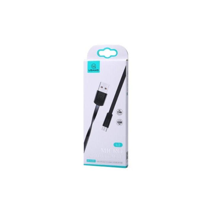 Usams Sj201 U2 Micro Usb Kábel 1.2 Méter Fekete