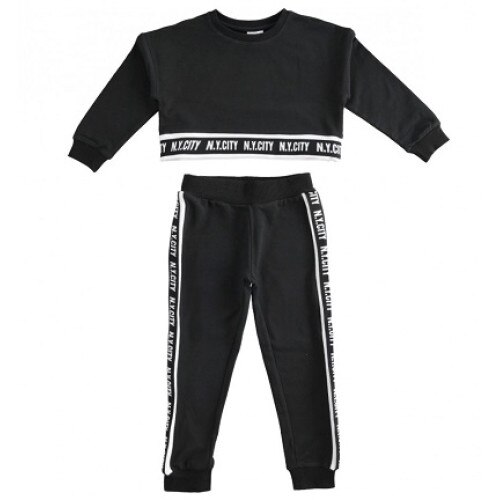 Costume sport fete, Ido, negru cu alb, 16 ani