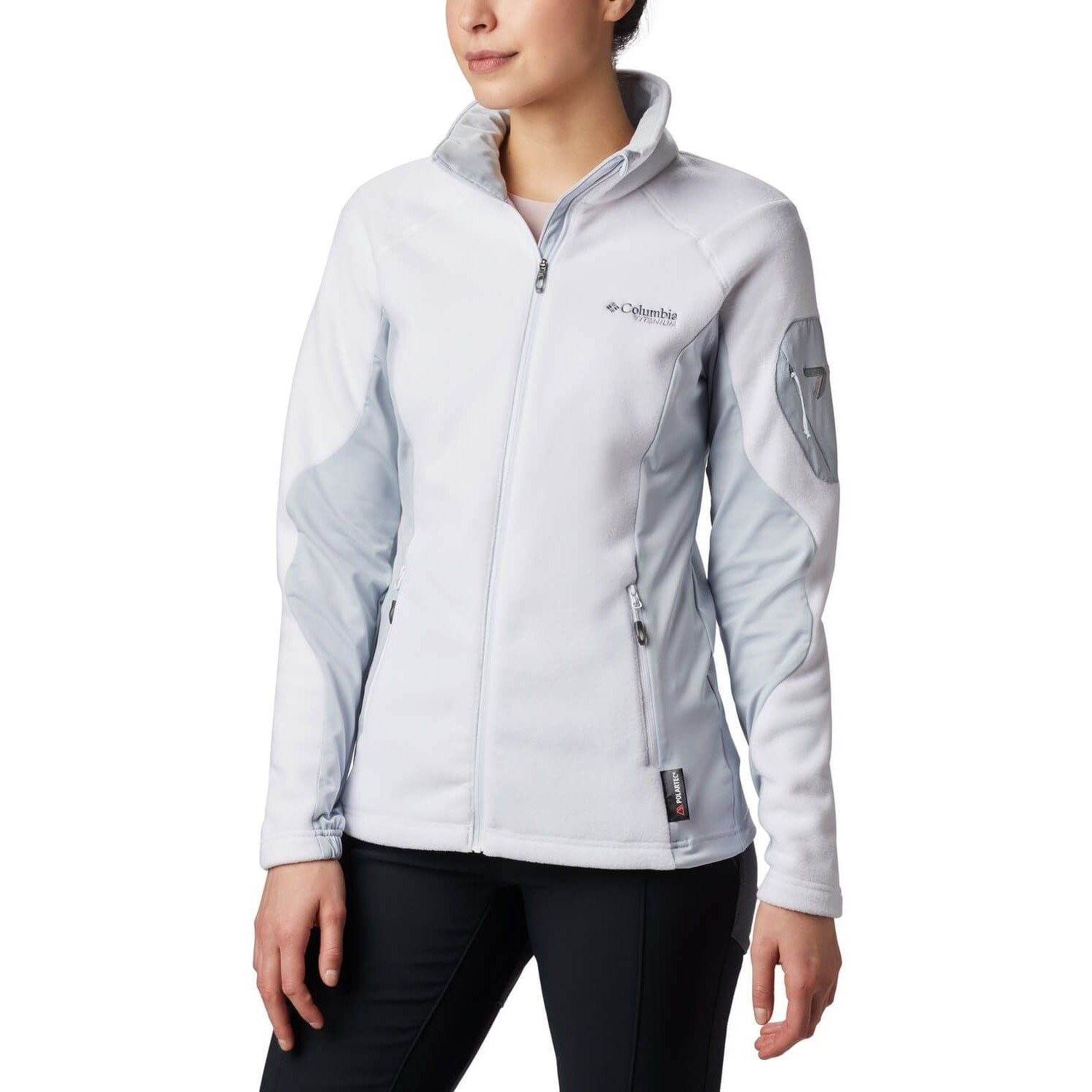 Bluza polar femei, Columbia Titan Pass 2.0 II Fleece, Alb, XL