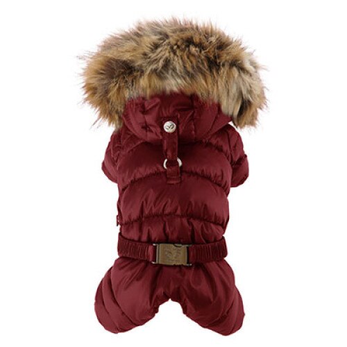 Salopeta caini PUPPY ANGEL Double Padding Overalls PA-OW533, visiniu, XL