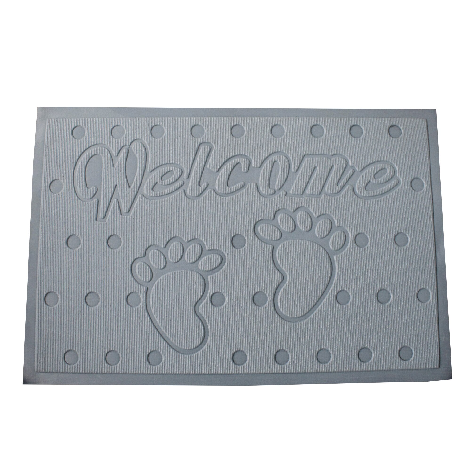 Covoras baie, tip antialunecare, 60x40cm, tip poliester, gramaj 100g, grosime 2 mm, model gri platinum welcome