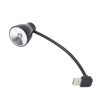 Lampa LED USB, Gembird NL-02, cu brat flexibil, buton de pornire si oprire, neagra Lampa LED USB, Gembird NL-02, cu brat flexibil, buton de pornire si oprire, neagra