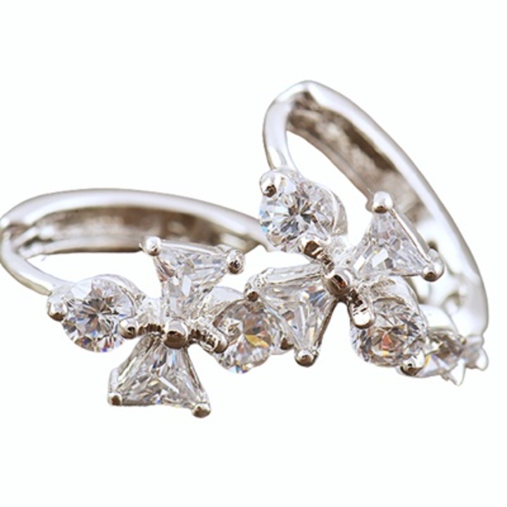 Gold filled fehér arany színű fülbevaló GP0330