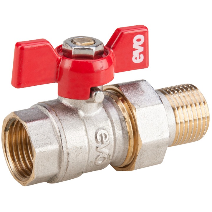 Robinet Sfera-Fluture cu Olandez FI-FE Evosanitary, diametru 1'', alama