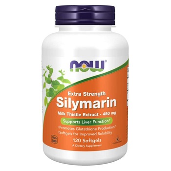 Supliment alimentar Now Foods Extract de ciulin de lapte de silimarina Putere in plus, 120 Capsule Supliment alimentar Now Foods Extract de ciulin de lapte de silimarina Putere in plus, 120 Capsule