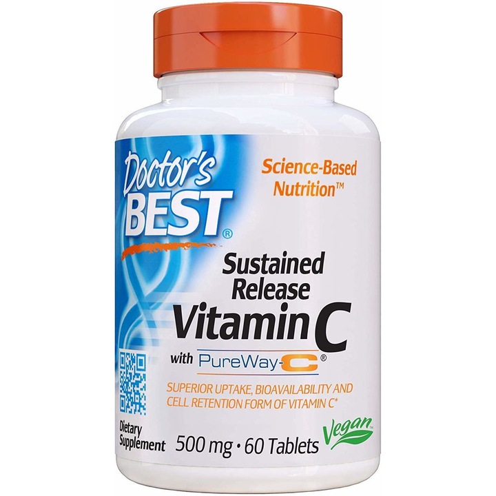 Supliment alimentar Doctor's Best Eliberare Sustinuta Vitamina C cu PureWay-C, 60 de comprimate