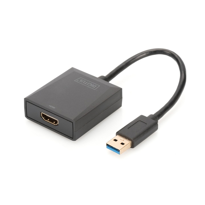 Convertor USB 3.0 - HDMI, 10 cm, Digitus
