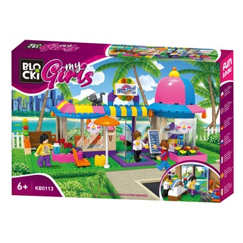 Joc constructie Blocki, Cafenea, 236 piese, Robentoys® Joc constructie Blocki, Cafenea, 236 piese, Robentoys®