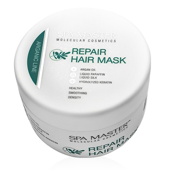 Masca revitalizanta pentru par cu silPLEX®, ulei de argan, keratina lichida si matase Spa Master 500ml Masca revitalizanta pentru par cu silPLEX®, ulei de argan, keratina lichida si matase Spa Master 500ml