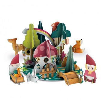 Puzzle 3D Padurea piticilor Sassi, 46 piese, carte inclusa, 10 pagini, 3 ani+ Puzzle 3D Padurea piticilor Sassi, 46 piese, carte inclusa, 10 pagini, 3 ani+