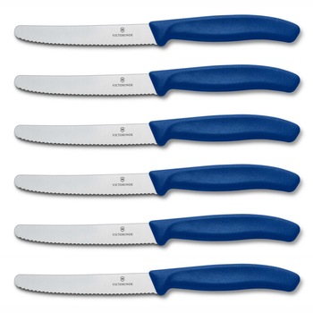 Set 6 cutite cu lama zimtata 11cm Victorinox Swiss Classic albastru 6.7832.6 Set 6 cutite cu lama zimtata 11cm Victorinox Swiss Classic albastru 6.7832.6