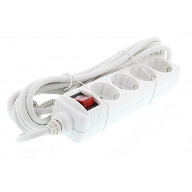 Prelungitor electric MAKALON lungime 5 m cu intrerupator 4 prize