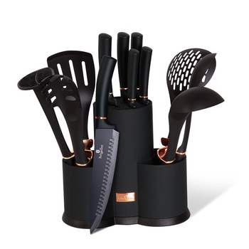 Set cutite si ustensile de bucatarie (12 piese) Black Rose Collection Berlinger Haus BH 6254 Set cutite si ustensile de bucatarie (12 piese) Black Rose Collection Berlinger Haus BH 6254