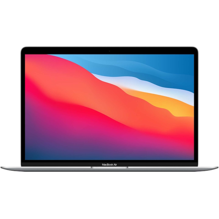 Apple MacBook Air 13" laptop, True Tone, Apple M1 processzor, 8 CPU mag és 7 GPU mag, 8 GB, 256 GB, Nemzetközi angol billentyűzet, ezüst