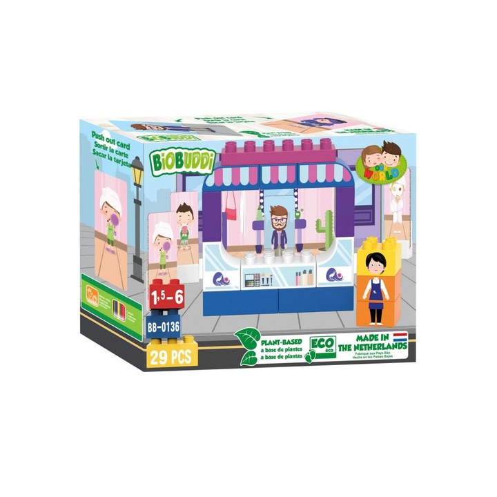 Biobuddi 3965589 Set de blocuri de constructie Biobuddi: Salon de infrumusetare