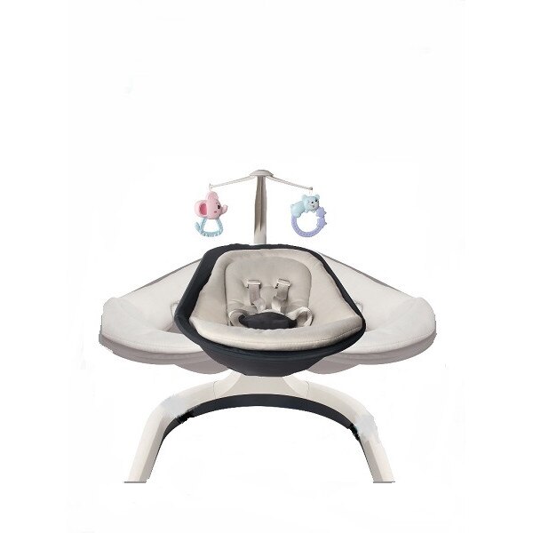 Leagan electric pentru copii,2 in 1,crem cu negru