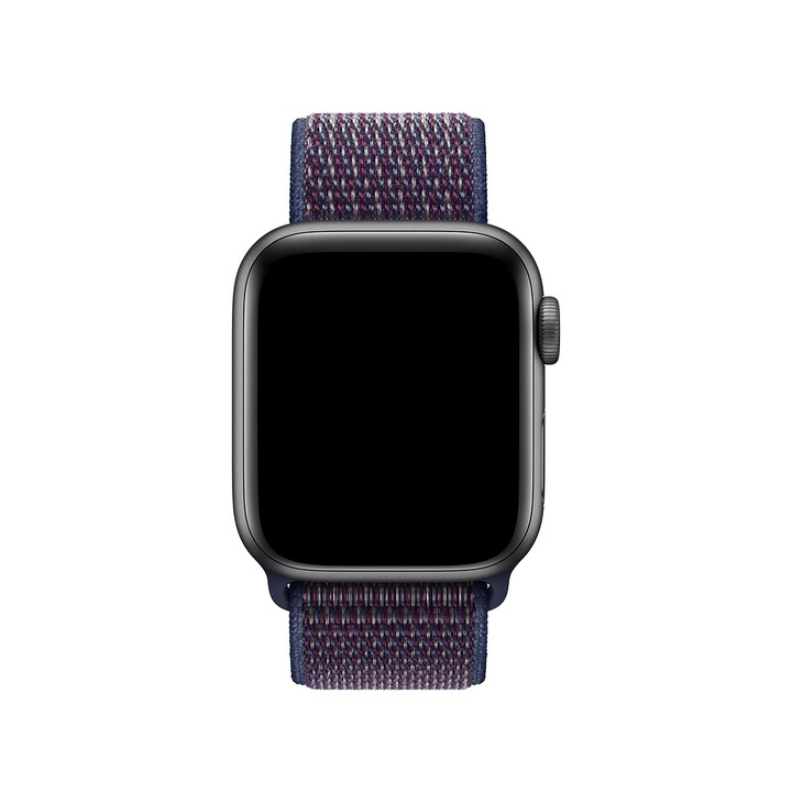 Curea Aha Style pentru Apple Watch 1,2,3,4, 38/40mm, Velcro Nylon Sport Loop, Indigo