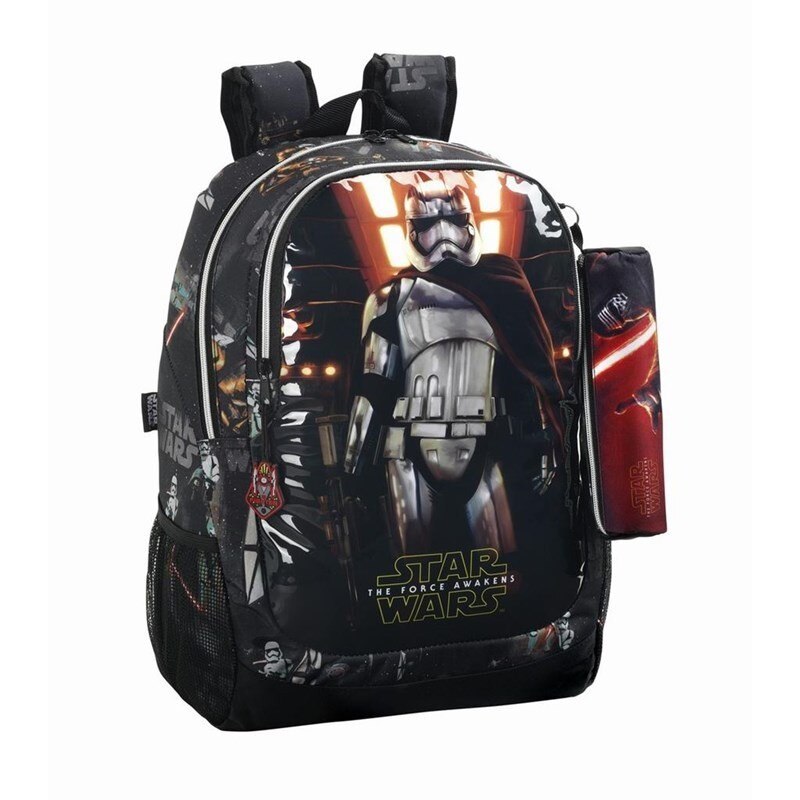 Set Ghiozdan + penar ,Star Wars VII,44 x 32 x16 cm, Negru/Rosu