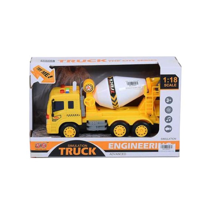 Magic Toys 656473 Mixer betonkeverő teherautó 1:18-as méretarányban fény és hang effektekkel