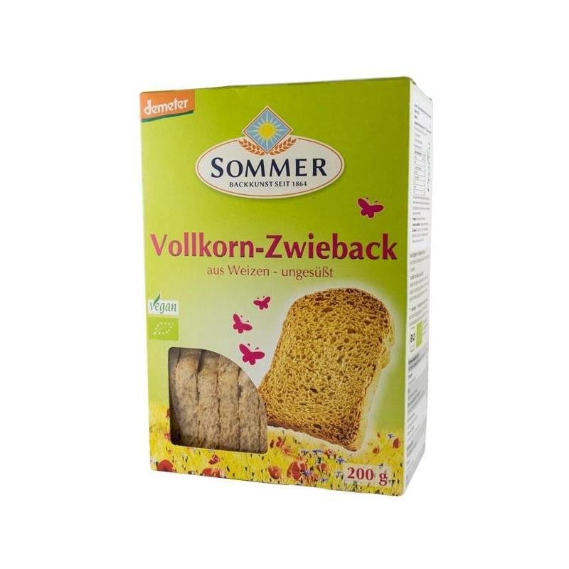 Paine Integrala Bio din Grau Crocanta Neindulcita Sommer 200gr