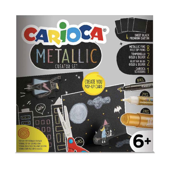 Комплект Carioca, Metallic, за Pop-up картички, комплект от 17 части