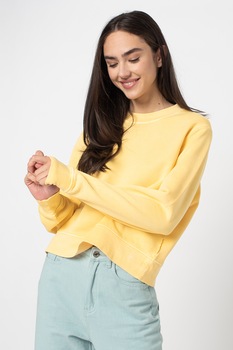 Marc O'Polo, Bluza sport cu decolteu la baza gatului si maneci cazute, Oranj pal Marc O'Polo, Bluza sport cu decolteu la baza gatului si maneci cazute, Oranj pal