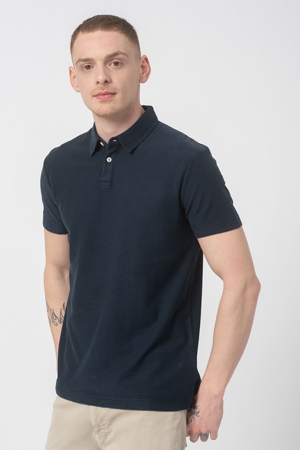 Marc O'Polo, Tricou polo de bumbac, Bleumarin