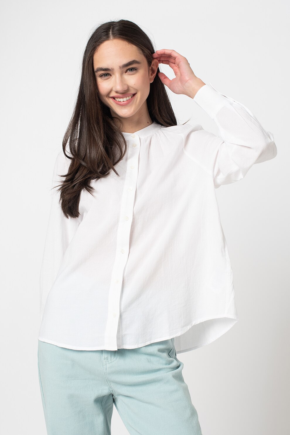 Marc O'Polo, Camasa tip tunica cu maneci bufante, Alb