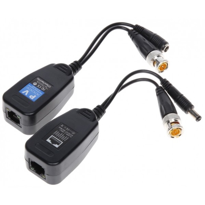 Video Balun HD-CVI/AHD-PV/PVD/PVA cu alimentare