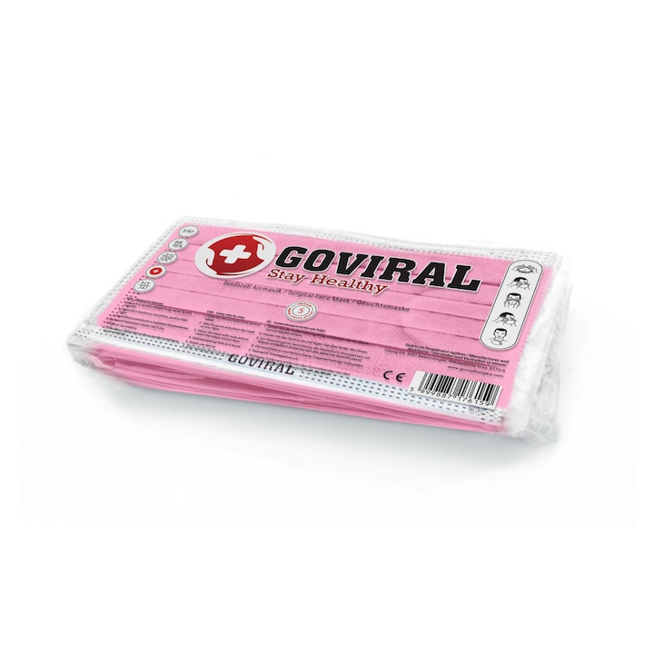 Goviral Újrhasznosítható Sebészeti Arcmaszk 10 db-os csomag Pink