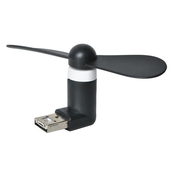 Ventilator portabil negru micro USB , USB