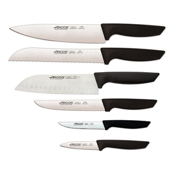 Set Arcos Niza 6 piese Cutitul Bucatarului 200mm, Cutit de Paine 200mm, Cutit Santoku 180mm, Cutit de Bucatarie 150mm, Cutit pentru Legume si Fructe 110mm, Cutit pentru Decojit 83mm Set Arcos Niza 6 piese Cutitul Bucatarului 200mm, Cutit de Paine 200mm, Cutit Santoku 180mm, Cutit de Bucatarie 150mm, Cutit pentru Legume si Fructe 110mm, Cutit pentru Decojit 83mm