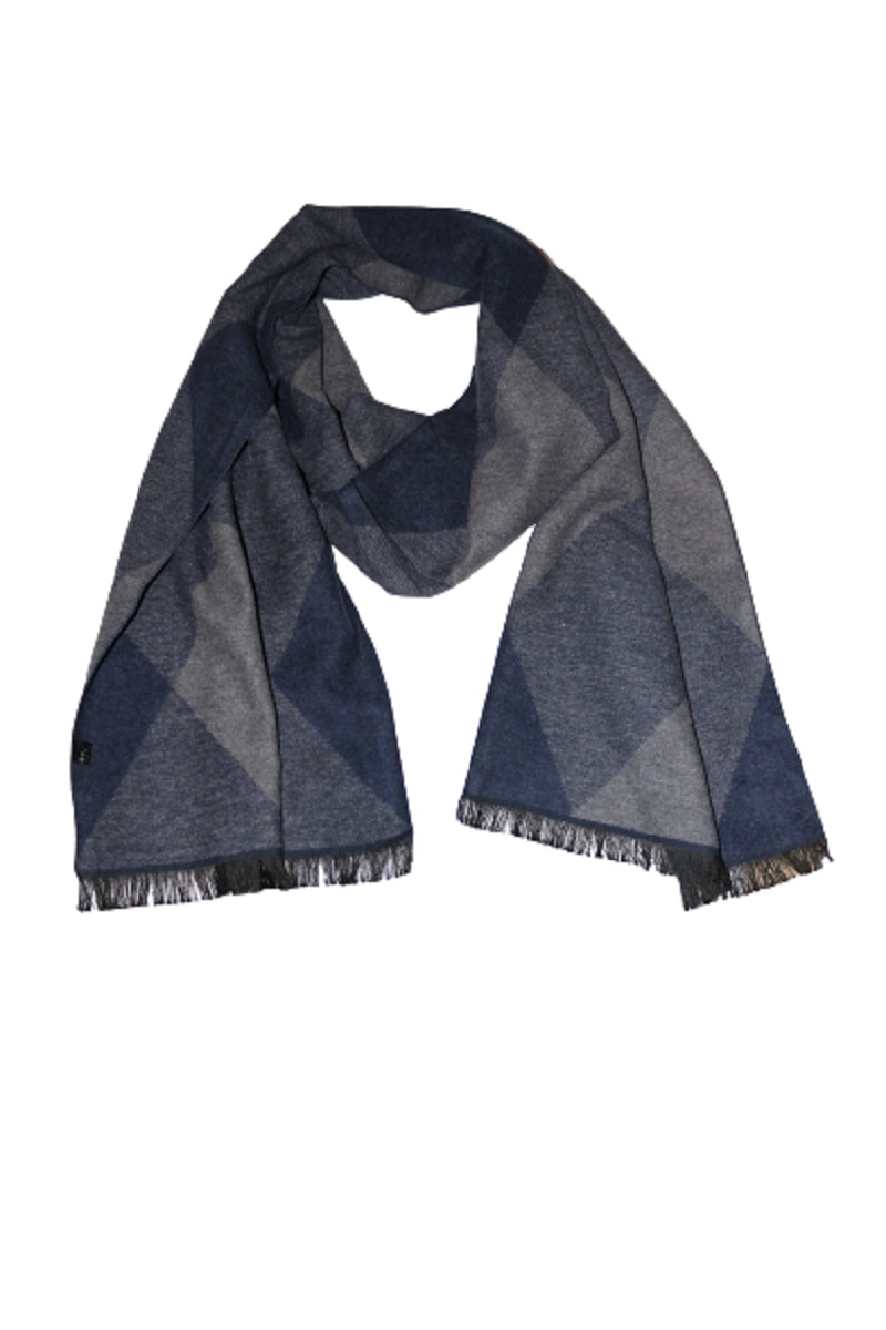 Fular barbati imprimeu in romburi bleumarin rom92