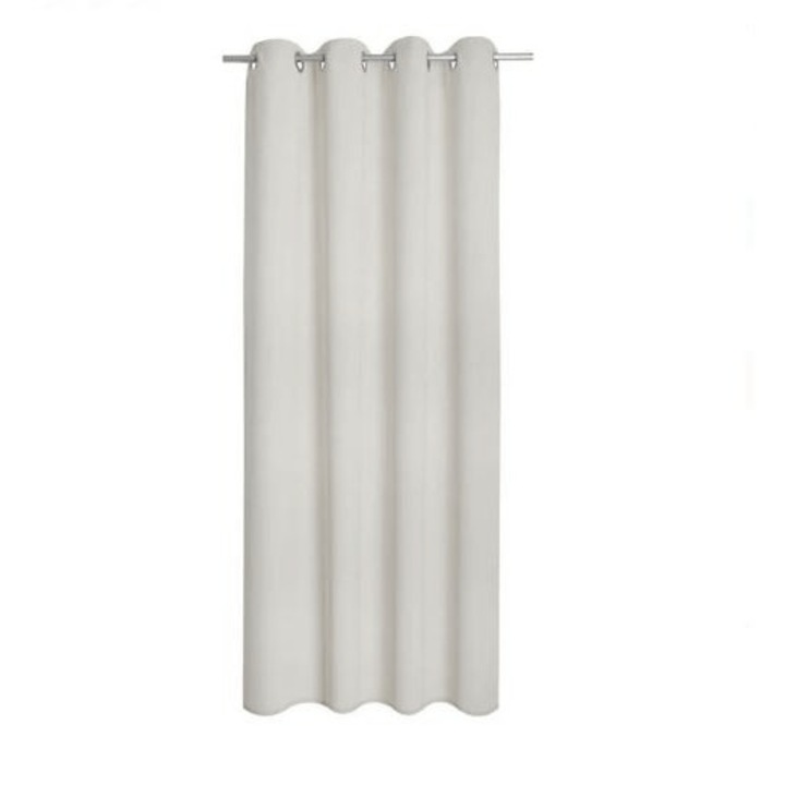 Ecru Blackout drapéria, gyűrűkkel, 100% poliészter, sima modell, magasság 260 x szélesség 140 cm