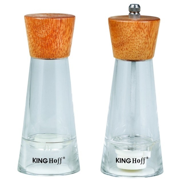 Set rasnita si solnita KingHoff, mecanism ceramica, lemn/plastic