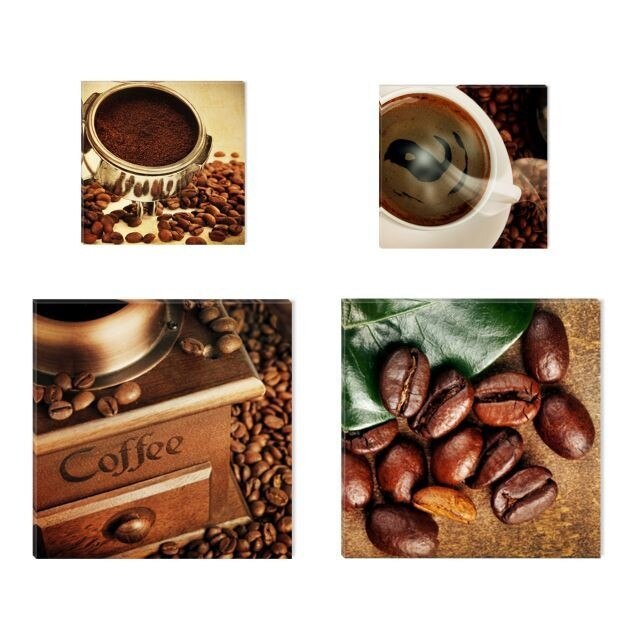 Colaj Cafea - 2 piese 20x20 cm, 2 piese 30x30 cm