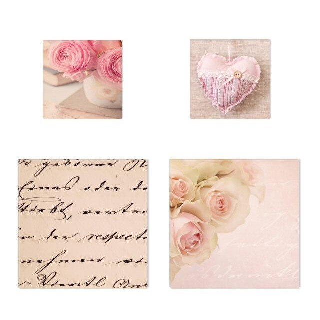 Colaj Love - 2 piese 20x20 cm, 2 piese 30x30 cm