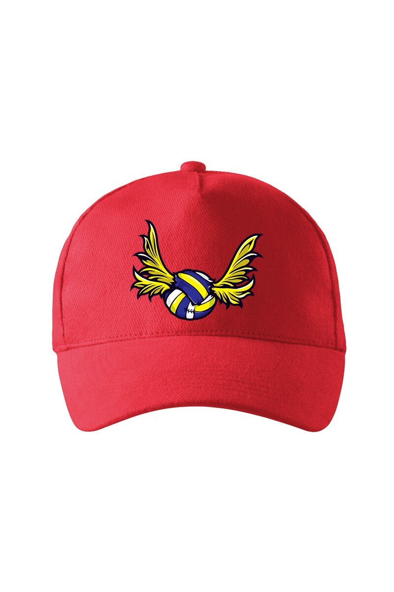 Sapca personalizata, Minge Volei cu Aripi, Adler, Rosu, Catarama metalica reglabila
