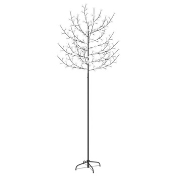 Copac LED decorativ de Craciun, vidaXL, Plastic, 220 cm, 220 LED-uri, lumina alb cald, flori de cires Copac LED decorativ de Craciun, vidaXL, Plastic, 220 cm, 220 LED-uri, lumina alb cald, flori de cires