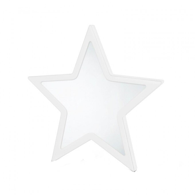 Oglinda magica LED, model stea, Dimensiuni 19 x 19 x 1 cm, Culoare Alb